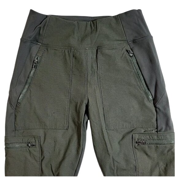 Athleta Headlands Hybrid Cargo II Leggings Tights Aspen Olive Green Size 12 - Picture 3 of 5